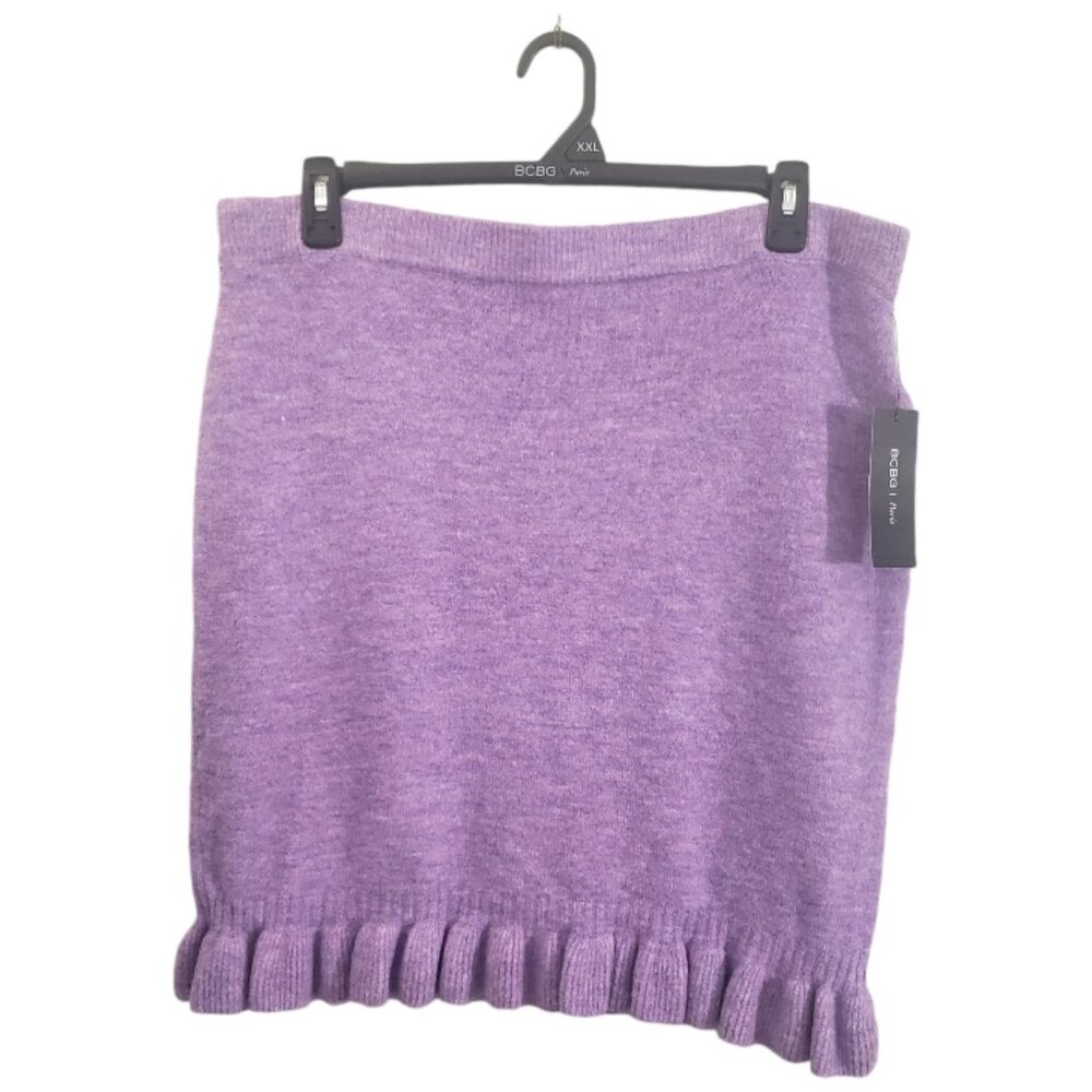CT1867 BCBG NWT Paris Ladies Lavendar Sweater Skirt XXL